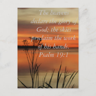 CARTE POSTALE PSALM 19:1 BIBLE SCRIPTURE HEAVENS DÉCLARER GLOIRE
