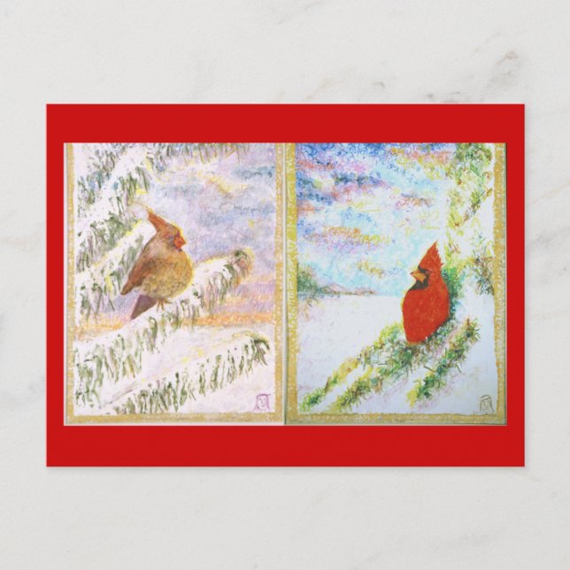 Carte postale Psalm 23 Homme & Female Cardinals (Devant)