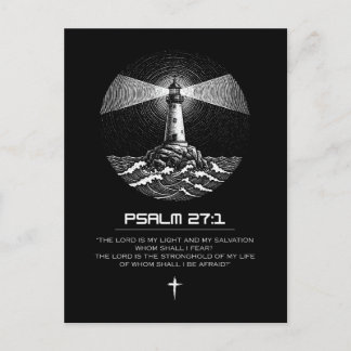 Carte Postale Psalm 27:1 Bible Verse Tshirt | Christian