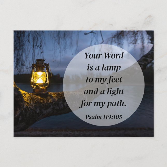 Carte Postale Psaume 119:105 Votre parole est une lampe (Devant)