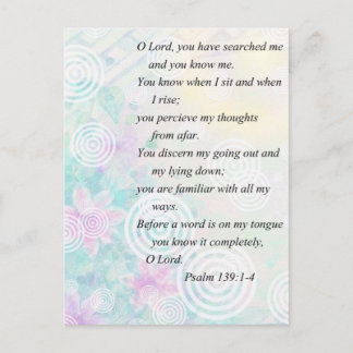 Carte Postale Psaume 139 et fleur