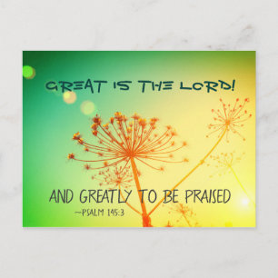 Carte Postale Psaume 145:3 Grand est le Seigneur, Bible Verse
