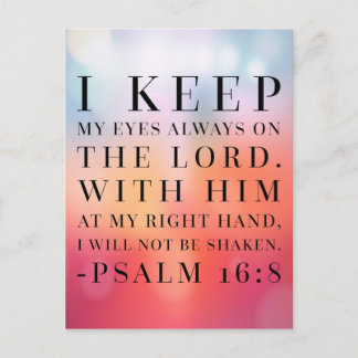 Carte Postale Psaume 16:8 Citation de la Bible