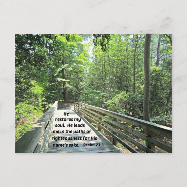 Carte Postale Psaume 23:3 Il restaure mon âme, Il me conduit dan (Devant)