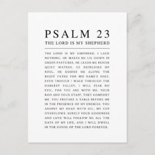 Carte Postale Psaume 23 Le Seigneur est mon berger