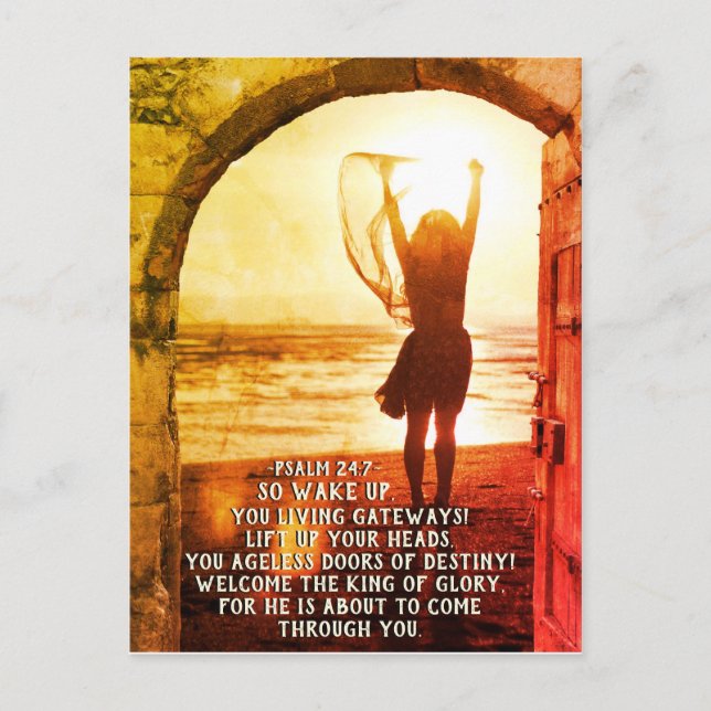 Carte Postale Psaume 24:7 Roi de gloire, Bible Verse (Devant)