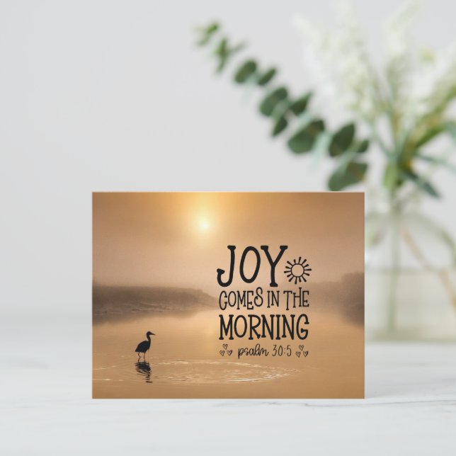 Carte Postale Psaume 30:5 Joie arrive le matin Bible Verse (Debout devant)