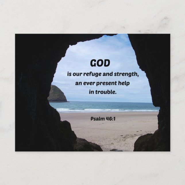 Carte Postale Psaume 46:1 God is our refuge and strength... (Devant)