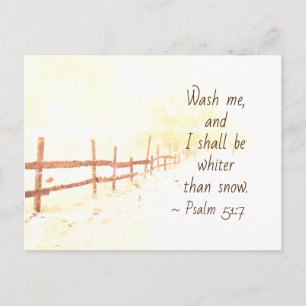 Carte Postale Psaume 51:7 Wash me and I shall be whiter than sno