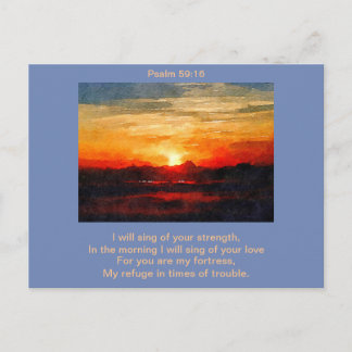Carte Postale - Psaume 59:16 Chanter Le Matin