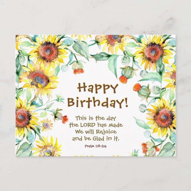 Carte Postale Psaume d'anniversaire 118:24 Le jour que le Seigne (Devant)