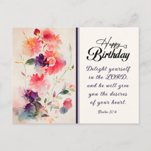 Carte Postale Psaume d'anniversaire 37:4 Faites votre délice du 