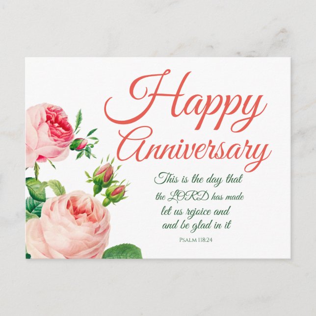 Carte Postale Psaume Floral d'Anniversaire 118:24   (Devant)
