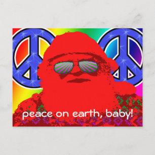 Carte postale psychédélique de paix de Père Noël