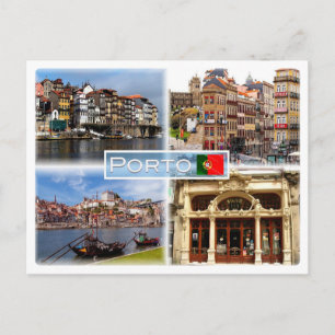 Carte Postale PT Ribeira - Une rue à Porto - River Douro -