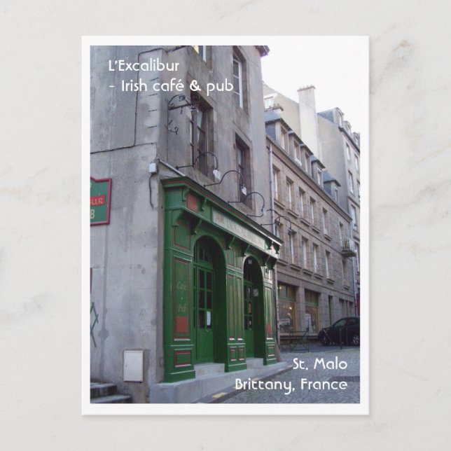 Carte Postale Pub irlandais à St. Malo, France (Devant)