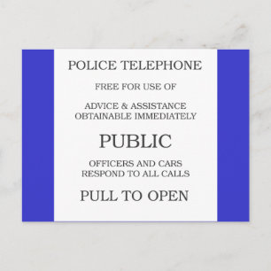 Carte Postale Public Call Box sign