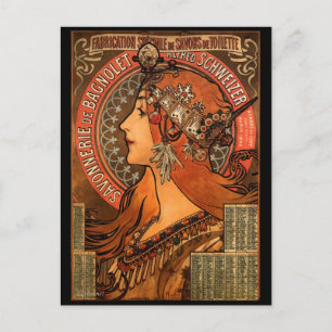 Carte postale publicitaire Art Nouveau vintage