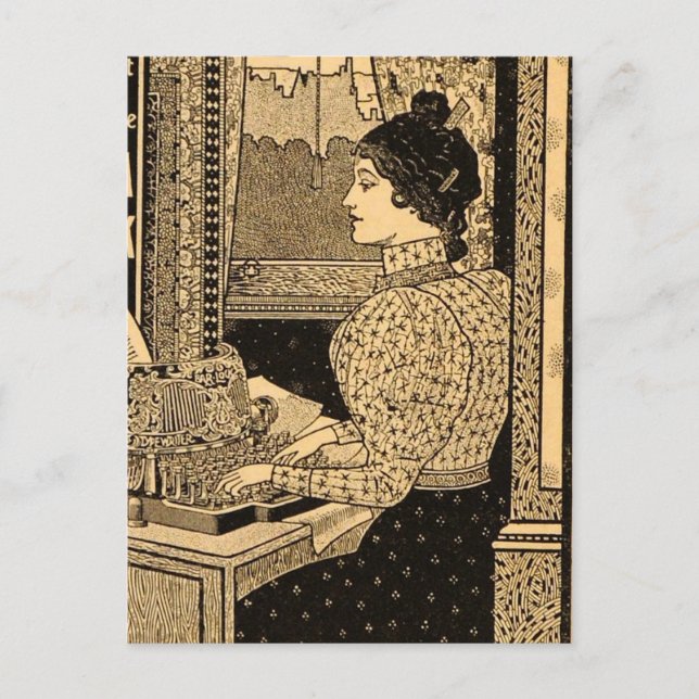 Carte Postale Publicité de machine à écrire Art nouveau vintage (Devant)
