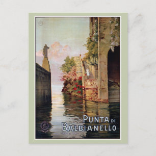 Carte Postale Publicité de voyage italienne vintage 1920 Lac de