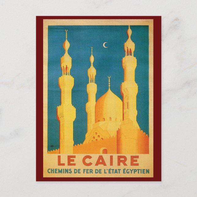 Carte Postale Publicité de voyage pour le vieux Caire, Égypte (Devant)
