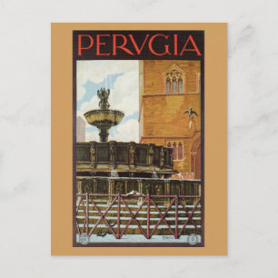 Carte Postale Publicité italienne de voyage vintage pour Pérouse