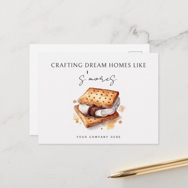 Carte Postale Publicité personnalisée pour l'agence immobilière  (Devant/Arrière en situation)