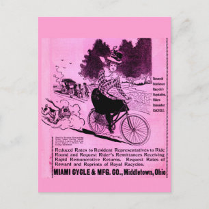 Carte Postale Publicité pour bicyclettes des années 1890 La Racy