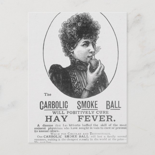 Carte Postale Publicité pour la boule de fumée carbolique (Devant)