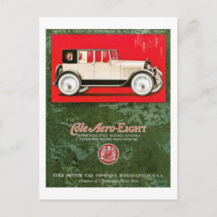 Carte Postale Publicité pour la voiture ancienne Cole Aero-Eight