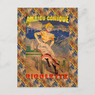 Carte Postale Publicité vintage, Ambigu Comique, Gigolette