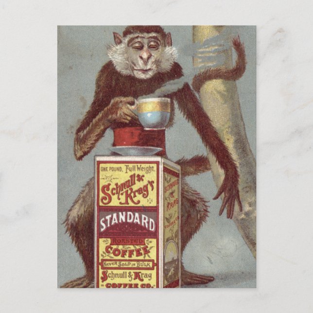 Carte Postale Publicité vintage au café (Devant)