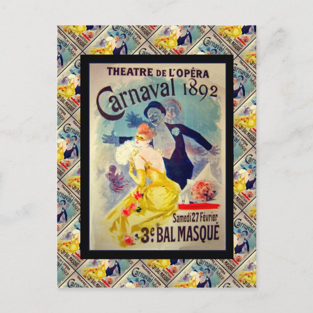 Carte Postale Publicité vintage en France, Carnaval 1892 (Devant)