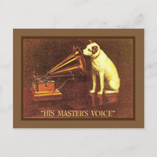 Carte Postale publicité vintage, la voix de son Maître,