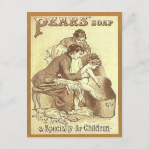 Carte Postale Publicité vintage, Pears savon
