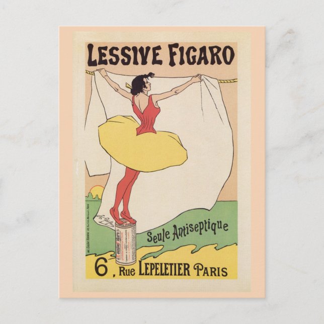 Carte Postale Publicité vintage pour lave-linge français (Devant)