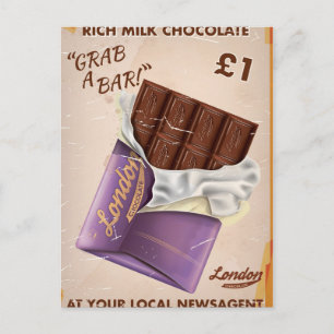 Carte Postale Publicité vintage pour le chocolat britannique.