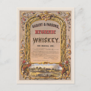Carte Postale Publicité vintage pour le whisky hygiénique Gilber