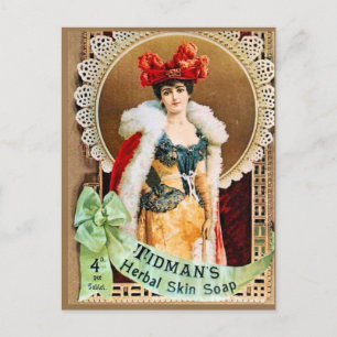 Carte Postale Publicité vintage, savon à base de herbes de Tidma