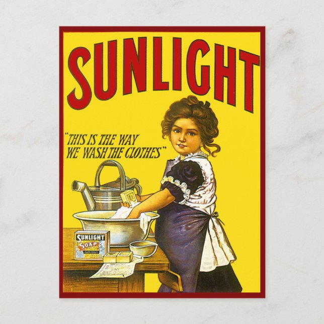 Carte Postale Publicité Vintage Sunlight (Devant)