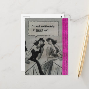 Carte Postale Publicités anciennes sur fond de collage rose avec