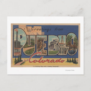 Carte Postale Pueblo, Colorado - Grandes Lettres Scènes 2