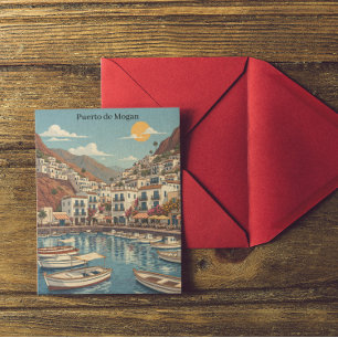 Carte Postale Puerto de Mogán vintage Grande Canarie île Canarie