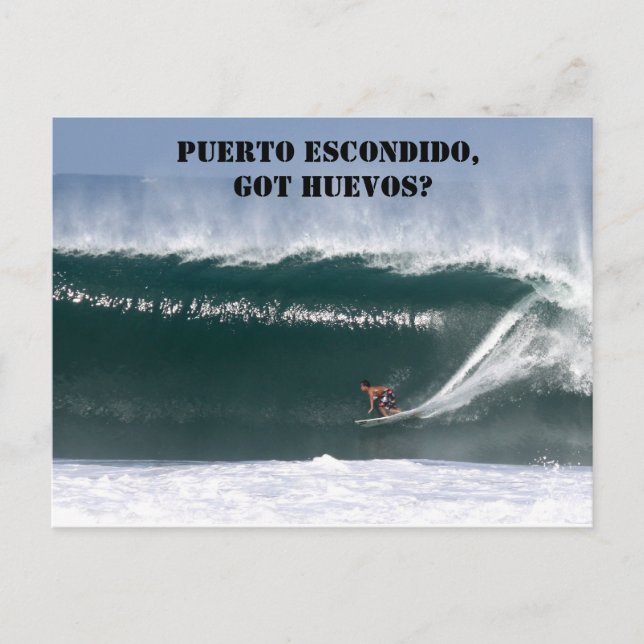 Carte Postale Puerto Escondido, T'as des huevos ? (Devant)