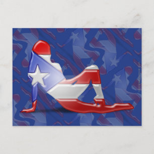 Carte Postale Puerto Rican Girl Silhouette Flag