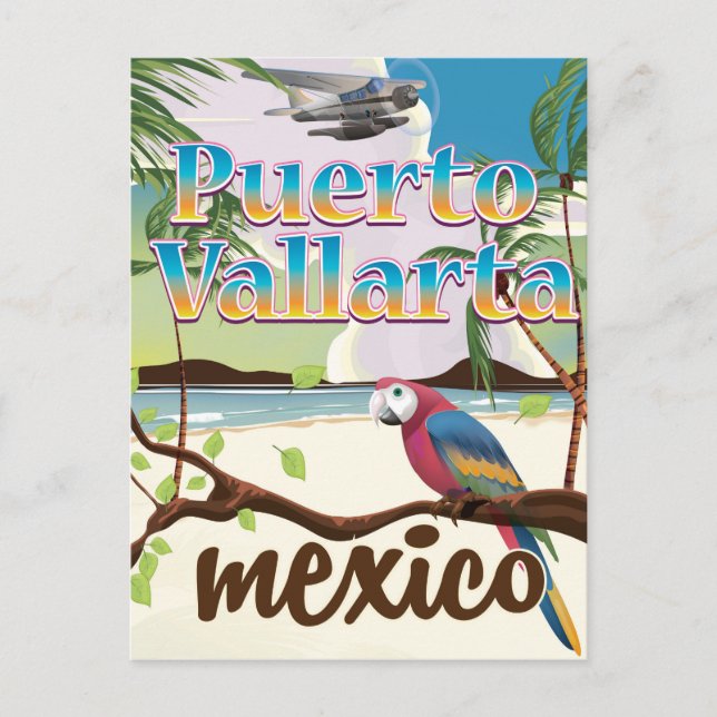 Carte Postale Puerto Vallarta Mexique affiche de voyage de plage (Devant)