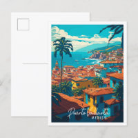 Puerto Vallarta Mexique illustration de voyage vin
