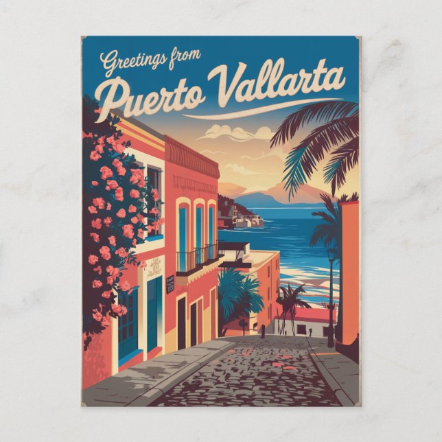 Carte Postale Puerto Vallarta Mexique vintage (Devant)