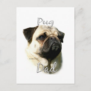 Carte Postale Pug (fauve) Papa 2