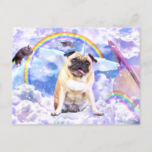 Carte Postale Pug unicorn